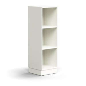 Regał QBUS, 2 półki, cokół, 1252x400x400 mm, biały