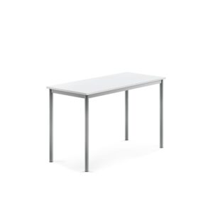 Stół SONITUS, 1200x600x760 mm, laminat HPL biały, szary aluminium