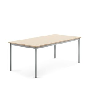 Stół BORÅS, 1600x800x600 mm, brzoza laminat, szary aluminium