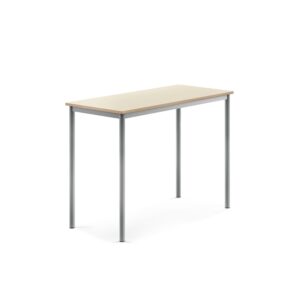 Stół SONITUS, 1200x600x900 mm, laminat HPL brzoza, szary aluminium