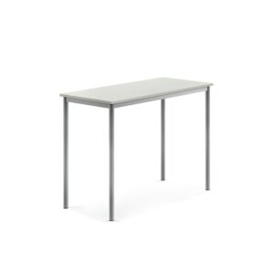 Stół SONITUS, 1200x600x900 mm, laminat HPL szary, szary aluminium
