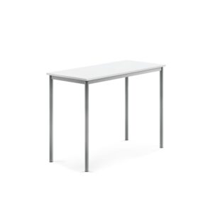 Stół SONITUS, 1200x600x900 mm, laminat HPL biały, szary aluminium