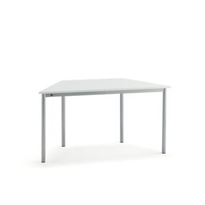 Stół SONITUS TRAPETS, 1200x600x720 mm, laminat HPL biały, szary aluminium