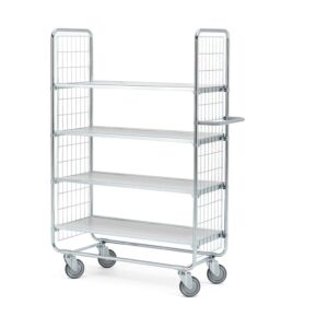 Wózek CRAFT z półkami, 4 półki, 200 kg, 1000x425x1565 mm