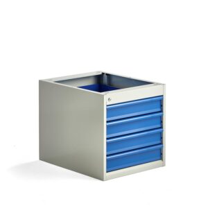 Szafka z szufladami SOLID, do stołu roboczego, 4 szuflady, 540x535x670 mm