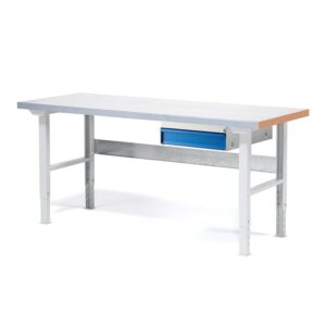 Stół roboczy z wyposażeniem SOLID, 1 szuflada, nośność 750 kg, 1500x800 mm, stal