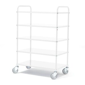 Wózek SHUTTLE, 5 półek, 250 kg, 950x550x1440 mm, biały