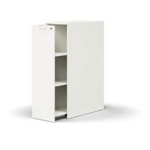 Zamykana szafka boczna QBUS, lewa z uchwytem, 1250x400x800 mm, biały