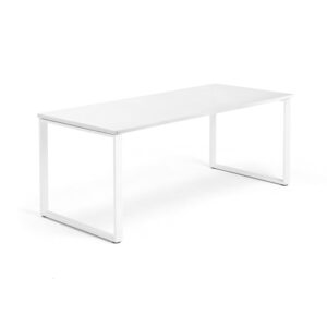 Biurko QBUS, rama O, 1800x800 mm, biały, biały