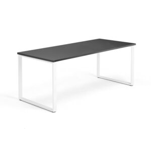 Biurko QBUS, rama O, 1800x800 mm, biały, czarny