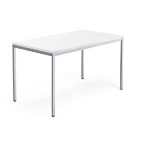 Biurko QBUS, rama 4 nogi, 1400x800 mm, srebrny, biały