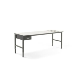 Stół roboczy CARGO, z podajnikiem kulowym, 2400x750 mm, szuflada