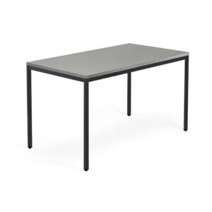 Biurko QBUS, 4 nogi, 1400x800 mm, czarna rama, jasnoszary