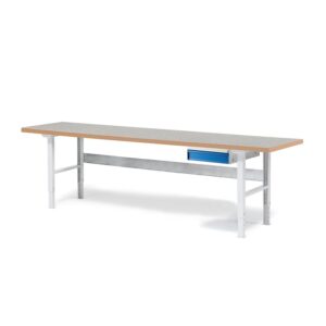 Stół roboczy z wyposażeniem SOLID, 1 szuflada, nośność 750 kg, 2500x800 mm, winyl