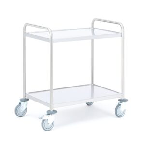 Wózek CONVOY, ze stali nierdzewnej, 100 kg, 2 półki, 800x520x900 mm