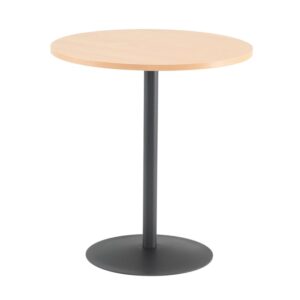 Stół do kawiarni ASTRID, Ø 700 mm, laminat, buk, czarny