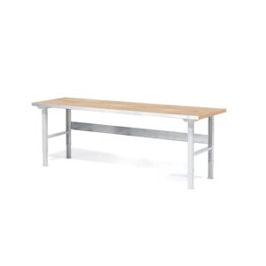 Stół roboczy heavy-duty SOLID, nośność 750 kg, 2000x800 mm, parkiet dębowy