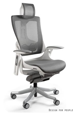 FOTEL BIUROWY WAU 2 - BIAŁY/SIATKA NW41 CHARCOAL Unique