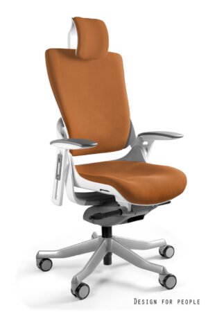 FOTEL BIUROWY WAU 2 - BIAŁY/TKANINA BL405 MANDARIN Unique