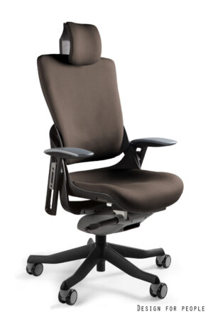 FOTEL BIUROWY WAU 2 - CZARNY/TKANINA BL409 TAUPE Unique