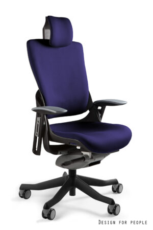 FOTEL BIUROWY WAU 2 - CZARNY/TKANINA BL412 NAVYBLUE Unique