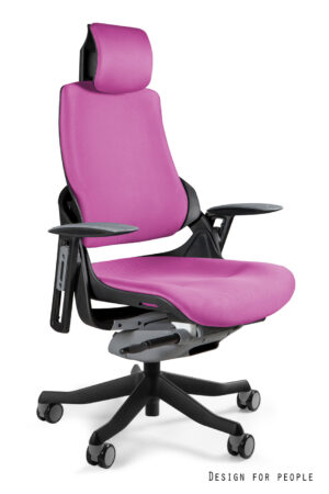 FOTEL BIUROWY WAU - CZARNY/TKANINA BL401 MAGENTA Unique