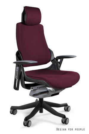 FOTEL BIUROWY WAU - CZARNY/TKANINA BL403 BURGUNDY Unique