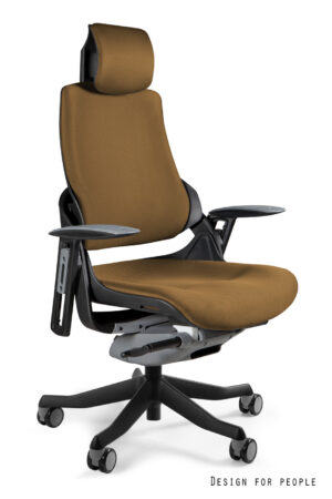 FOTEL BIUROWY WAU - CZARNY/TKANINA BL408 KHAKI Unique