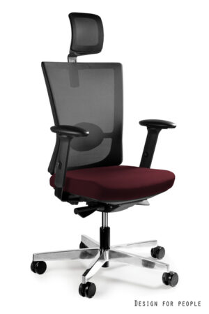 FOTEL BIUROWY FORTE - TKANINA BL403 BURGUNDY Unique
