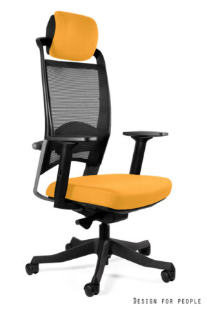 FOTEL BIUROWY FULKRUM - CZARNA SIATKA/TKANINA BL404 HONEY Unique
