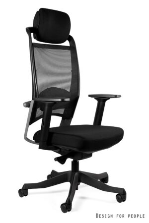 FOTEL BIUROWY FULKRUM - CZARNA SIATKA/TKANINA BL418 BLACK Unique