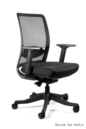 FOTEL BIUROWY ANGGUN M - CZARNY, CZARNA SIATKA/TKANINA BL418 BLACK Unique