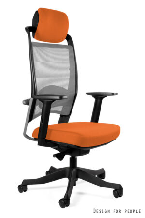FOTEL BIUROWY FULKRUM - SZARA SIATKA/TKANINA BL405 MANDARIN Unique