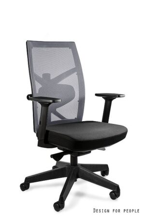 FOTEL BIUROWY TUNE M - CZARNY, SZARA SIATKA/TKANINA BL418 BLACK Unique