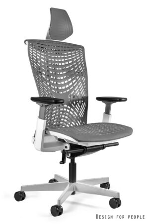 FOTEL BIUROWY REYA - BIAŁY/ELASTOMER TPE-8 SZARY Unique