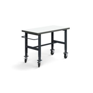 Mobilny stół roboczy TRUST, 1500x760 mm, nośność 200 kg, laminat HPL