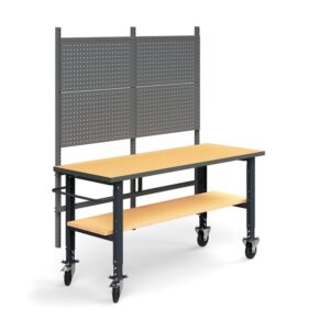 Kompletny stół TRUST, panel narzędziowy, półka dolna, 2000x760vmm, płyta pilśniowa