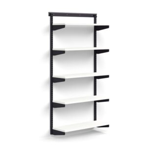 Regał ścienny RELY, moduł podstawowy, półki z laminatu, 1800x900x300 mm, antracyt/biały
