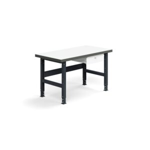 Stół warsztatowy TRUST z szufladą, 1500x760 mm, nośność 600 kg, laminat HPL