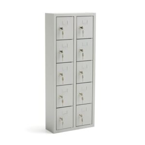 Szafka na rzeczy osobiste MULTICUBE, 10 skrytek, 1008x412x150 mm, jasnoszary