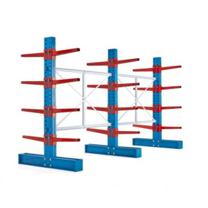 Regał wspornikowy EXPAND, 3 filary podwójne, 24 ramiona 600 mm, 12000 kg