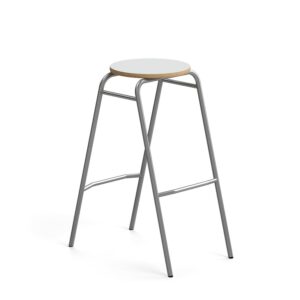 Stołek barowy ALTUS, W 790 mm, srebrny/szary