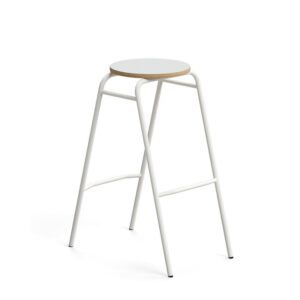 Stołek barowy ALTUS, W 790 mm, biały/szary