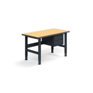 Stół roboczy TRUST z 2 szufladami, 1500x760 mm, nośność 300 kg, płyta pilśniowa