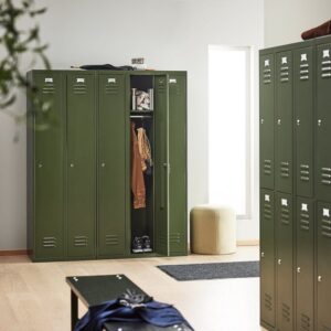 Szafa do szatni CAMPUS, 2 moduły, 2 drzwi, 1800x600x500 mm, oliwkowy