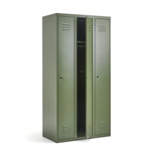 Szafa do szatni CAMPUS, 3 moduły, 3 drzwi, 1800x900x500 mm, oliwkowy