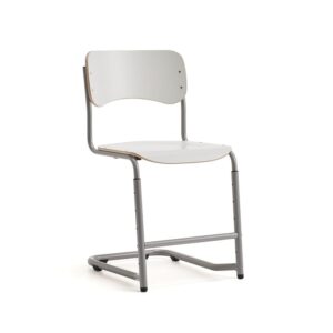 Krzesło szkolne ELEVATE, regulowana wysokość: 460-640 mm, srebrny/biały