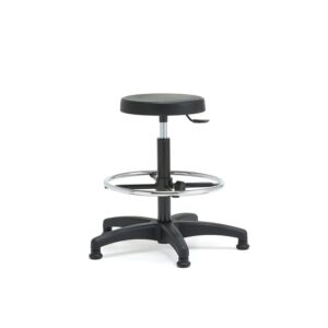 Stołek warsztatowy CAIRNS, Ø 310 mm, poliuretan, czarny