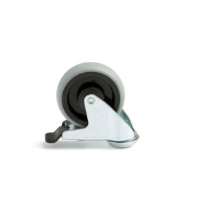 Koło skrętne, z hamulcem, 100x32 mm, obciążenie 90 kg, pełna guma