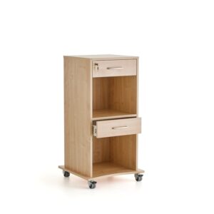 Mobilny pulpit z 2 szufladami, brzoza